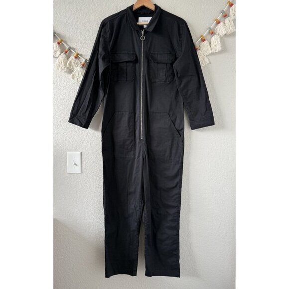 Pistola Olivia Black Long Sleeve Utility Workwear Boiler Jumpsuit Zip Grunge S - Picture 1 of 10